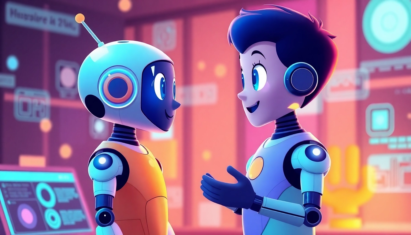 Engaging AI girlfriend chat session with a friendly virtual character, showcasing personalized interaction and emotional connection for users seeking virtual companionship.