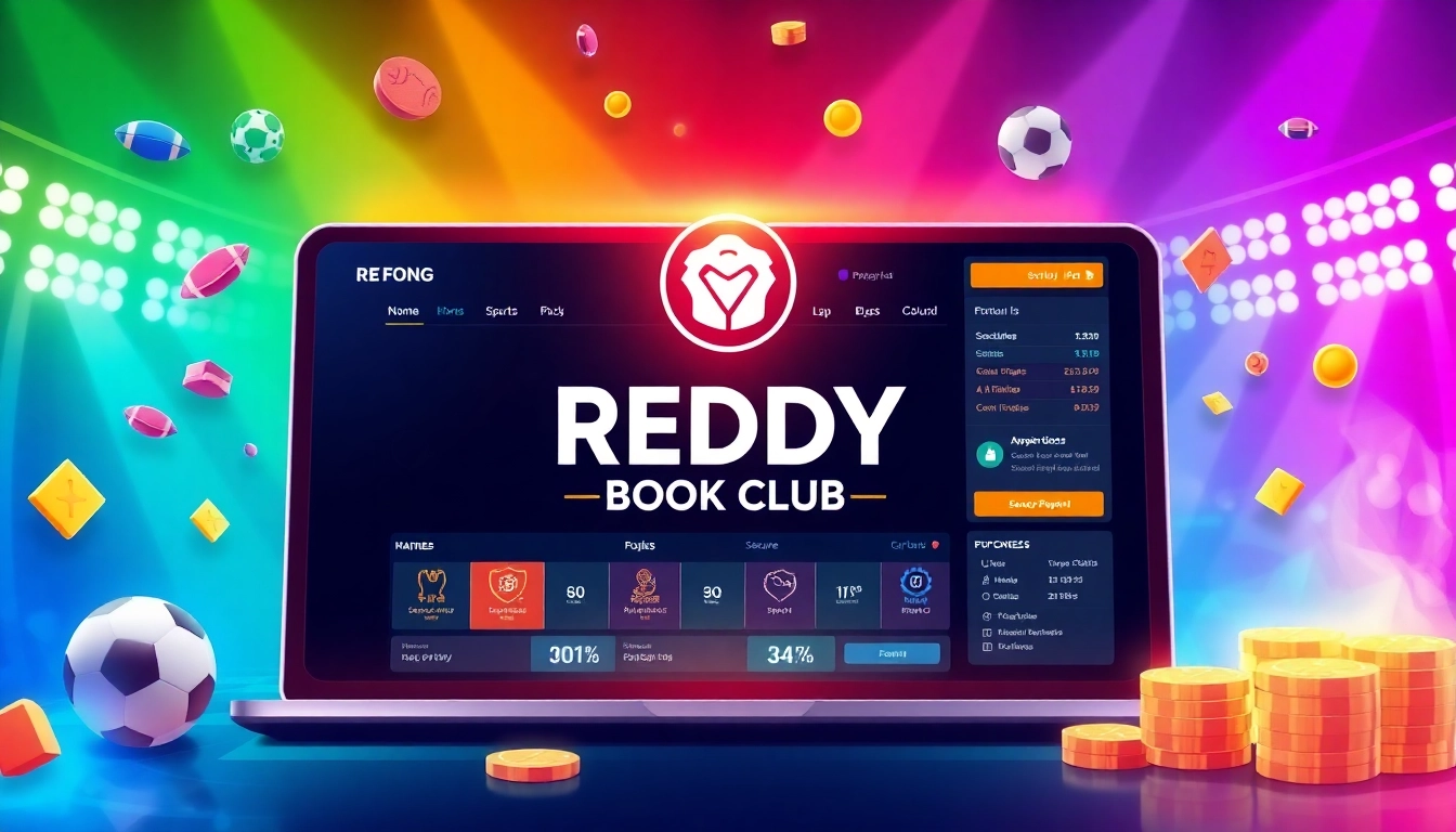 The Reddy Book Club logo displayed on a sleek online betting interface with sports icons and secure payment symbols, inviting users to join and bet confidently.