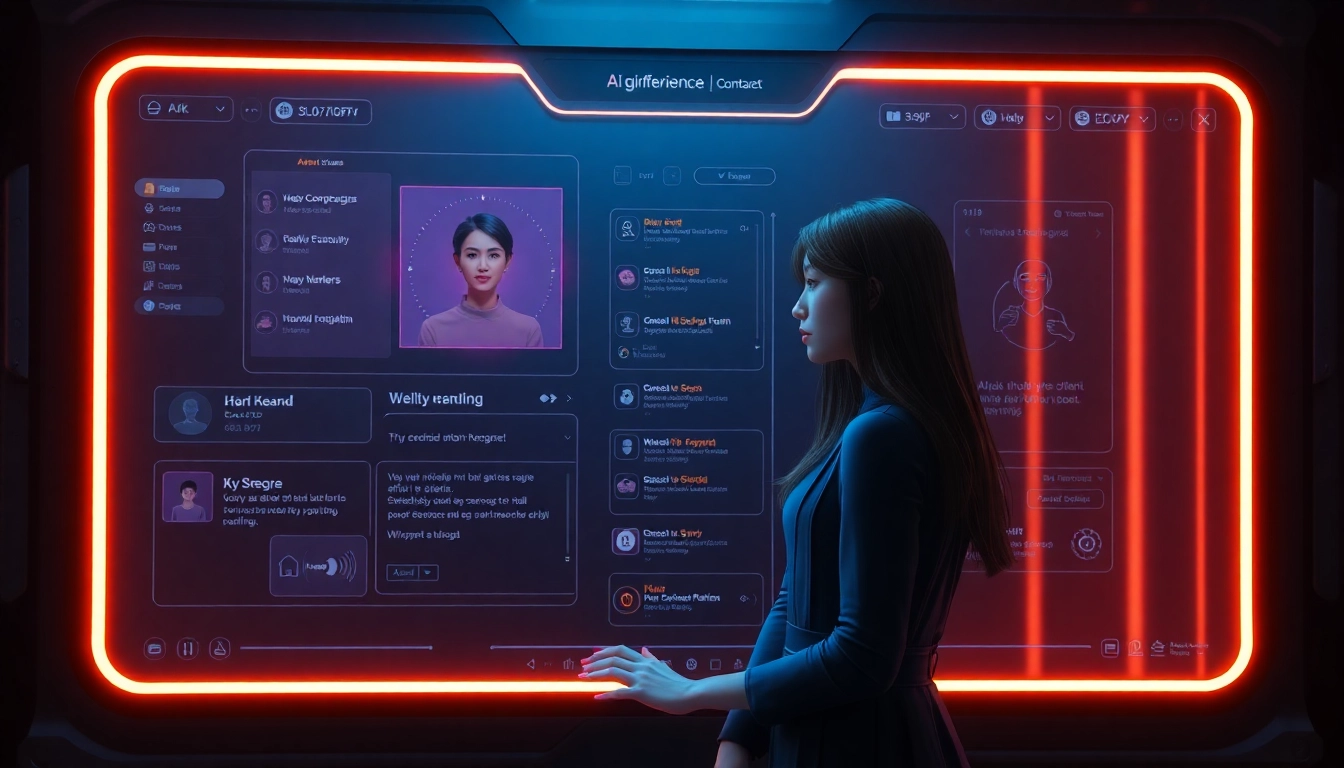 AI girlfriend engaging in a realistic conversation on a sleek digital device, emphasizing advanced virtual companionship.