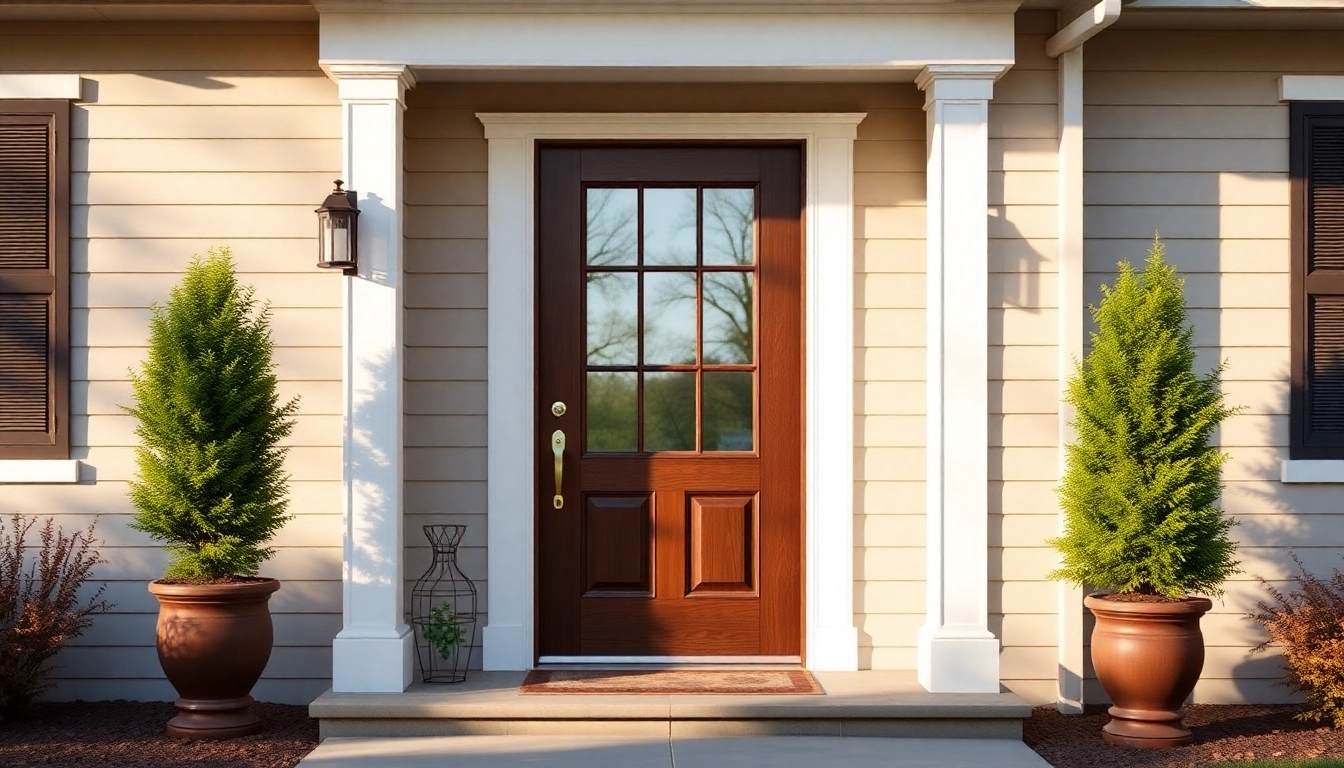 Front door replacement: premium mahogany entry with glass sidelights for curb appeal.