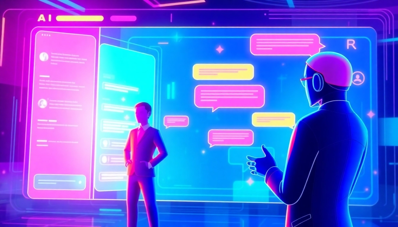 Accessible image showing an unfiltered nsfw ai chat platform with digital avatars and chat windows for adult conversations, designed to inform users about mature AI interactions clearly and responsibly.