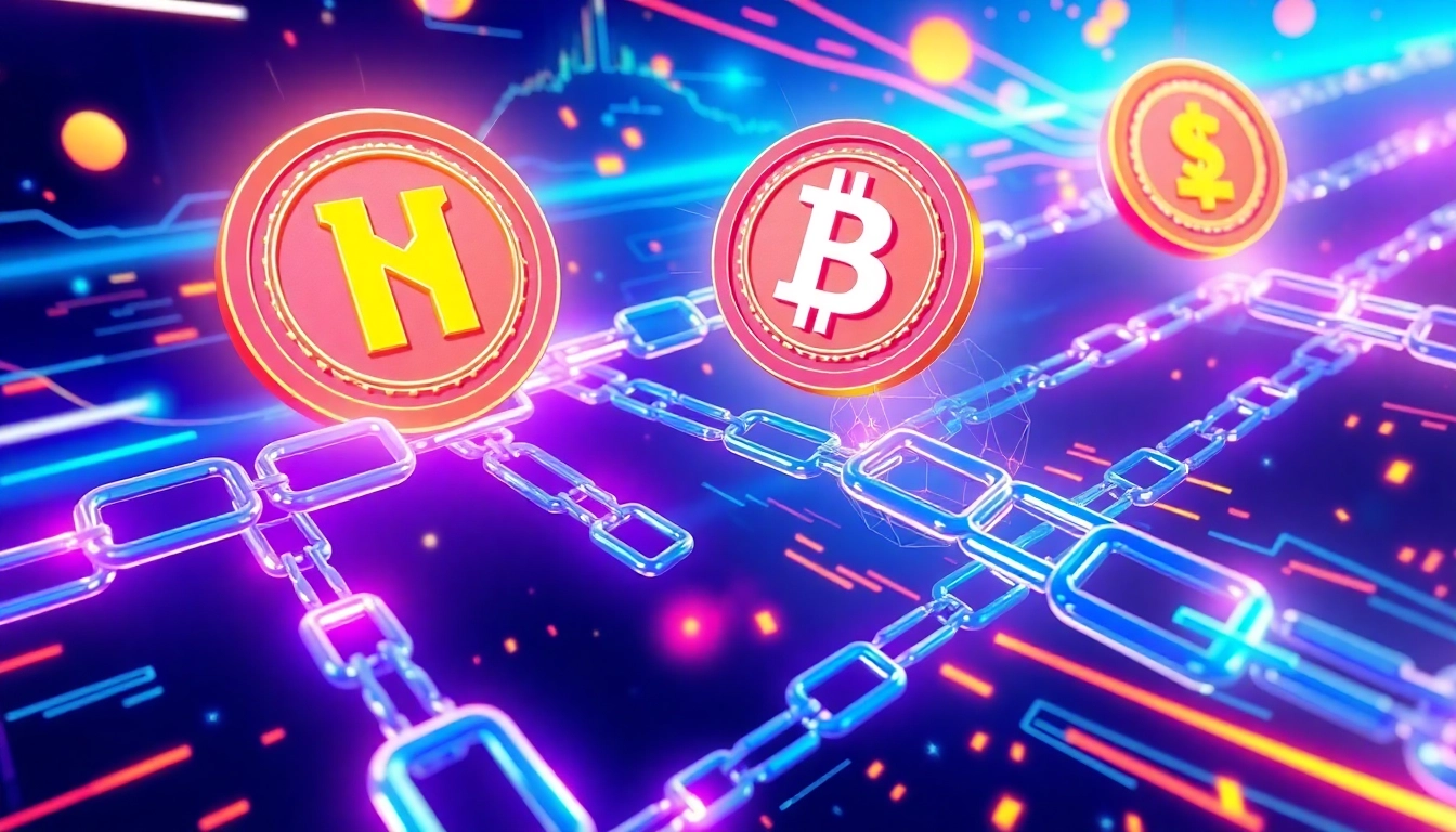 Engaging scene of Meme Coin Staking demonstrating digital assets locking into multi-chain